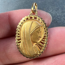 Load image into Gallery viewer, French Virgin Mary 18K Yellow Gold Religious Medal Pendant
