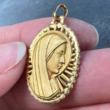 Load image into Gallery viewer, French Virgin Mary 18K Yellow Gold Religious Medal Pendant