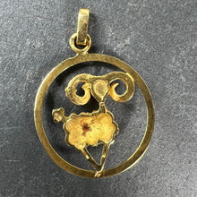 Load image into Gallery viewer, French 18K Yellow Gold Ares Sheep Ram Zodiac Charm Pendant
