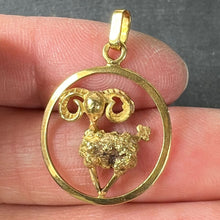 Load image into Gallery viewer, French 18K Yellow Gold Ares Sheep Ram Zodiac Charm Pendant