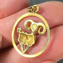 Load image into Gallery viewer, French 18K Yellow Gold Ares Sheep Ram Zodiac Charm Pendant
