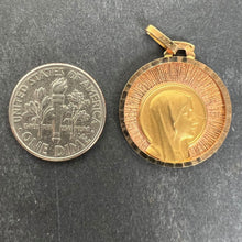 Load image into Gallery viewer, Vintage French Virgin Mary 18K Yellow Rose Gold Sunburst Medal Pendant