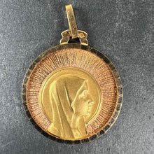 Load image into Gallery viewer, Vintage French Virgin Mary 18K Yellow Rose Gold Sunburst Medal Pendant