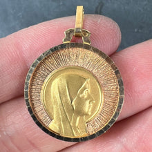 Load image into Gallery viewer, Vintage French Virgin Mary 18K Yellow Rose Gold Sunburst Medal Pendant