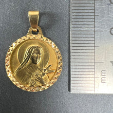 Load image into Gallery viewer, French Saint Therese 18K Yellow Gold Charm Medal Pendant