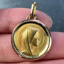 Load image into Gallery viewer, French Virgin Mary 18K Yellow Gold Religious Medal Pendant