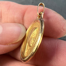 Load image into Gallery viewer, French Virgin Mary 18K Yellow Gold Religious Medal Pendant