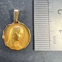 Load image into Gallery viewer, French Virgin Mary 18K Yellow Gold Religious Medal Pendant