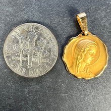 Load image into Gallery viewer, French Virgin Mary 18K Yellow Gold Religious Medal Pendant