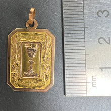 Load image into Gallery viewer, French First Communion 18K Yellow Rose Gold Medal Charm Pendant