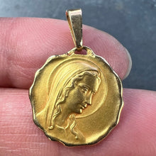 Load image into Gallery viewer, French Virgin Mary 18K Yellow Gold Religious Medal Pendant