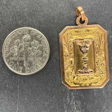 Load image into Gallery viewer, French First Communion 18K Yellow Rose Gold Medal Charm Pendant