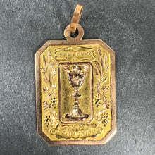 Load image into Gallery viewer, French First Communion 18K Yellow Rose Gold Medal Charm Pendant