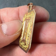 Load image into Gallery viewer, French First Communion 18K Yellow Rose Gold Medal Charm Pendant