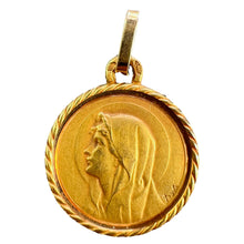Load image into Gallery viewer, French Perroud Pagdi 18K Yellow Gold Virgin Mary Medal Pendant