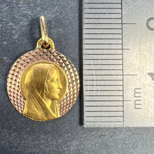 Load image into Gallery viewer, French Augis Religious Virgin Mary 18K Yellow Rose Gold Medal Pendant