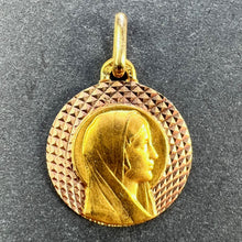 Load image into Gallery viewer, French Augis Religious Virgin Mary 18K Yellow Rose Gold Medal Pendant