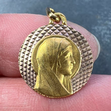 Load image into Gallery viewer, French Augis Religious Virgin Mary 18K Yellow Rose Gold Medal Pendant
