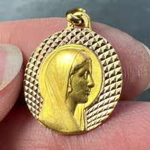 Load image into Gallery viewer, French Augis Religious Virgin Mary 18K Yellow Rose Gold Medal Pendant