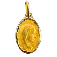 Load image into Gallery viewer, French Augis Virgin Mary 18K Yellow Gold Religious Medal Pendant