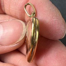 Load image into Gallery viewer, French 18K Yellow Gold Red Ruby Heart Locket Flower Charm Pendant
