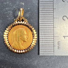 Load image into Gallery viewer, French Dropsy Perriat Virgin Mary 18K Yellow Gold Religious Medal Pendant