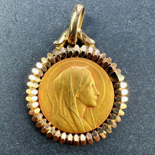 Load image into Gallery viewer, French Dropsy Perriat Virgin Mary 18K Yellow Gold Religious Medal Pendant