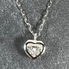 Load image into Gallery viewer, Heart-Shaped Diamond 0.14 Carat Platinum Charm Pendant Necklace