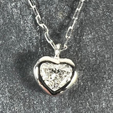 Load image into Gallery viewer, Heart-Shaped Diamond 0.14 Carat Platinum Charm Pendant Necklace