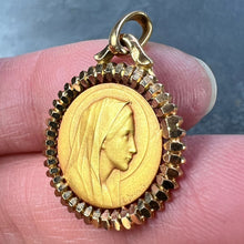 Load image into Gallery viewer, French Dropsy Perriat Virgin Mary 18K Yellow Gold Religious Medal Pendant