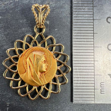 Load image into Gallery viewer, French Virgin Mary 18K Yellow Gold Religious Medal Pendant