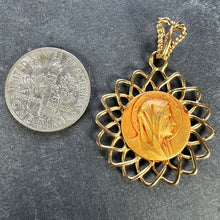 Load image into Gallery viewer, French Virgin Mary 18K Yellow Gold Religious Medal Pendant