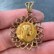 Load image into Gallery viewer, French Virgin Mary 18K Yellow Gold Religious Medal Pendant