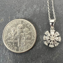 Load image into Gallery viewer, Diamond Flower 18K White Gold Charm Pendant Necklace