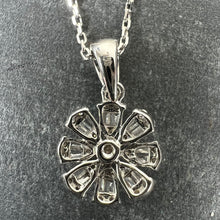 Load image into Gallery viewer, Diamond Flower 18K White Gold Charm Pendant Necklace
