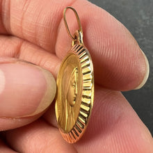 Load image into Gallery viewer, French A Rivet Virgin Mary 18K Yellow Gold Religious Medal Pendant