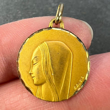 Load image into Gallery viewer, French Augis Virgin Mary 18K Yellow Gold Religious Medal Pendant