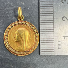 Load image into Gallery viewer, French Monet Virgin Mary 18K Yellow Gold Medal Pendant