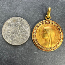 Load image into Gallery viewer, French Monet Virgin Mary 18K Yellow Gold Medal Pendant