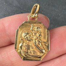 Load image into Gallery viewer, French Grun Saint Christopher 18K Yellow Gold Charm Pendant Medal