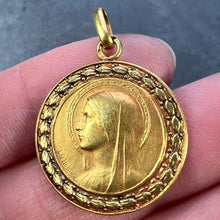 Load image into Gallery viewer, French Monet Virgin Mary 18K Yellow Gold Medal Pendant