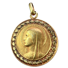 Load image into Gallery viewer, French Monet Virgin Mary 18K Yellow Gold Medal Pendant