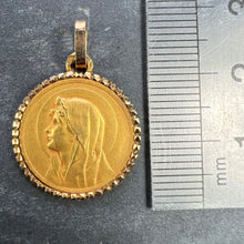 Load image into Gallery viewer, French Pageli Virgin Mary 18K Yellow Gold Medal Pendant