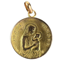 Load image into Gallery viewer, French Dropsy 18K Yellow Gold Madonna and Child Alma Mater Medal Pendant