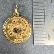 Load image into Gallery viewer, French Scorpio Starsign Zodiac 18K Yellow Gold Charm Medal Pendant
