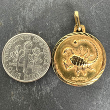 Load image into Gallery viewer, French Scorpio Starsign Zodiac 18K Yellow Gold Charm Medal Pendant