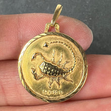 Load image into Gallery viewer, French Scorpio Starsign Zodiac 18K Yellow Gold Charm Medal Pendant
