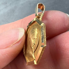Load image into Gallery viewer, French Virgin Mary Octagonal 18K Yellow Gold Medal Charm Pendant