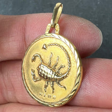 Load image into Gallery viewer, French Scorpio Starsign Zodiac 18K Yellow Gold Charm Medal Pendant