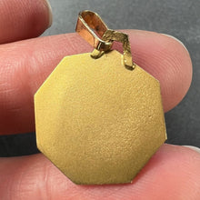 Load image into Gallery viewer, French Virgin Mary Octagonal 18K Yellow Gold Medal Charm Pendant